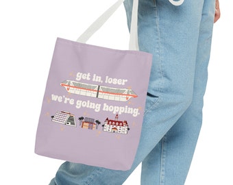 Disney Inspired Travel Tote Bag | DCL WDW DCP | Disney Monorail | Grand Floridian | Polynesian | Contemporary | Gift | Grocery Bag | Book