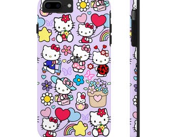 Niedliche Kitty iPhone Hülle | HK Telefonzubehör | Hallo Katzen Geschenke | Kawaii Katze | Kitty und Freunde | Süße Mädchen | Katzenliebhaber | Kätzchen | Japan