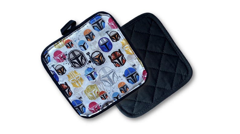 Disney-Inspired Pot Holders | Star Wars Kitchen | Darth Vader Kitchen | Star Wars Cookware | Disney Gifts | Baby Yoda | Darth Vader | Mando Mandalorian Helmet