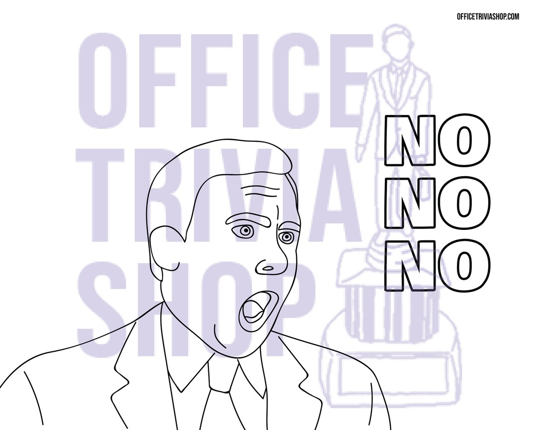 The Office Michael Scott Noooo Coloring Page the Office Etsy