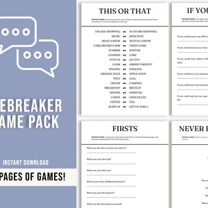 Printable Icebreaker Games | Work Party Games | Office Party Games | Icebreaker Games | Staff Games | Youth Group Games | Get to Know Games