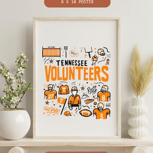 DIGITAL DOWNLOAD 8x10 Tennessee Volunteers Football Poster