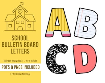 Printable Bulletin Board Letters A-Z | Bulletin Board Printable Letters | Alphabet Classroom Decor | Education Printable | DIGITAL DOWNLOAD