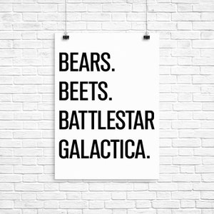 The Office Bears Beets Battlestar Galactica - Plain **Instant Download**