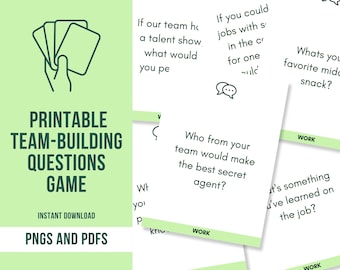 Table Talk Work Questions Game | Printable Team Building Game | Work Activity | Team Building Activity | Funny Work Game | Ice Breaker Game