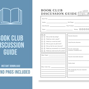 Printable Book Club Discussion Guide | Book Club Discussion Guide | Book Club Fun | Book Club Ideas | Book Club Host | Reading Journal