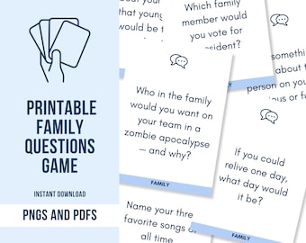 Table Talk Familienfragen Spiel Digitaler Download | Lustiges Familien Spiel | Familienaktivität | Familienspielabend | Familien Bonbon Spiel