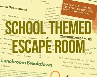 Escape School PDF game | School Themed Escape Room | PDF Game for Classroom | School Escape Room | Classroom Activity High School and Up