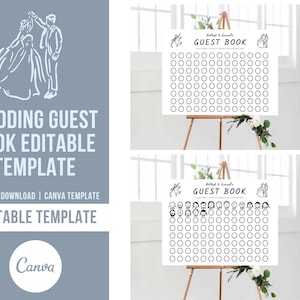 Wedding Guest Book Doodle Template | Wedding Guest Book Alternative | Wedding Guest Book Canva | Guest Book Fun | Wedding Guest Book Funny