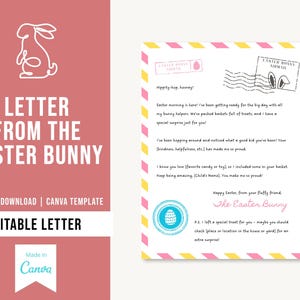 Letter from Easter Bunny | Easter Bunny Template | Easter Bunny Letter | Printable Editable Custom Letter from Easter Bunny | Easter Bunny