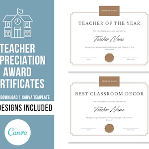 Editable Teacher Award Certificates | Teacher Awards | Teacher Appreciation | Teacher Certificates | Teacher End of Year Awards