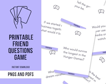 Table Talk Friends Questions Game | Printable Party Game | Girls Night Game | Sleepover Game | Funny Friends Game | Friendship Activity