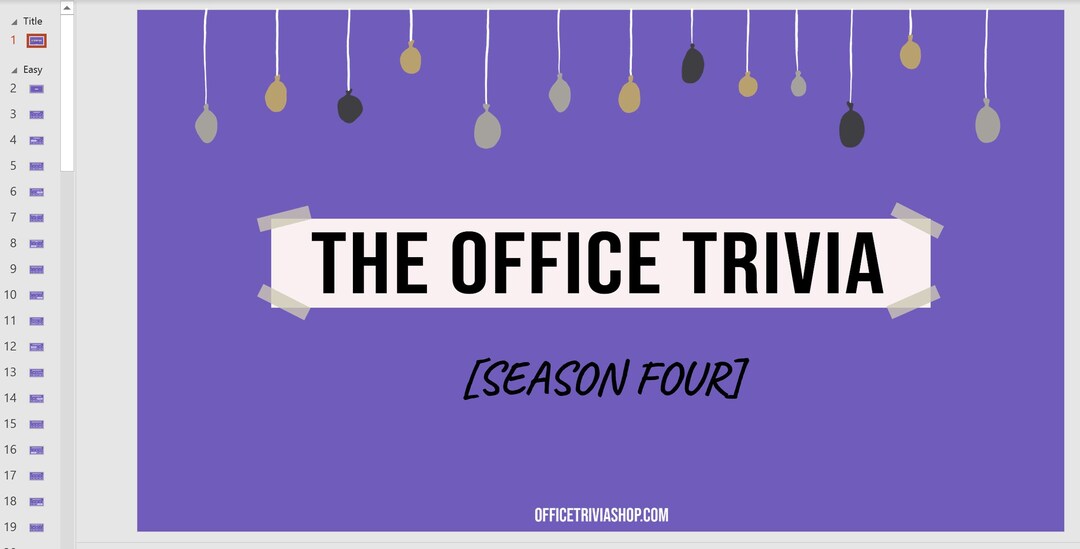 The Office Season 4 Pack A Trivia Game Powerpoint / Excel Trivia Game