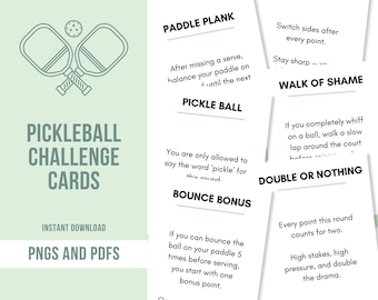 Pickleball Challenge Cards Digital Download | Printable Funny Pickleball Game | Pickleball Gift | Pickleball Challenge | Pickleball Game