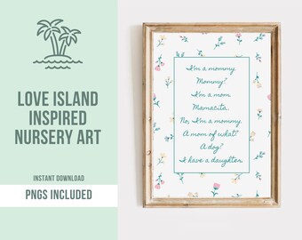 Sono una mamma. Poster divertente per la cameretta dei bambini di Mamacita / Arte murale stampabile ispirata a Love Island / Poster per la cameretta dei bambini con i fan di Love Island
