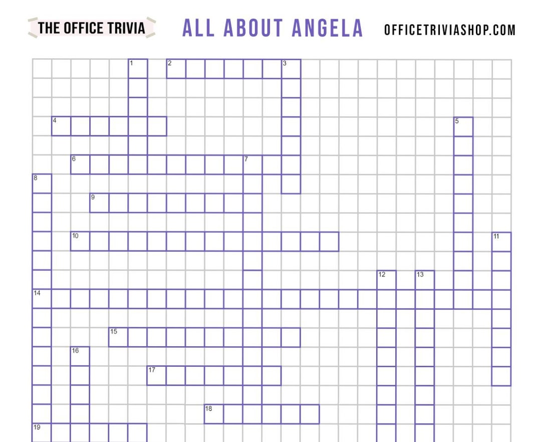 The Office 'all About Angela' Crosswords Game the Office Activity TV