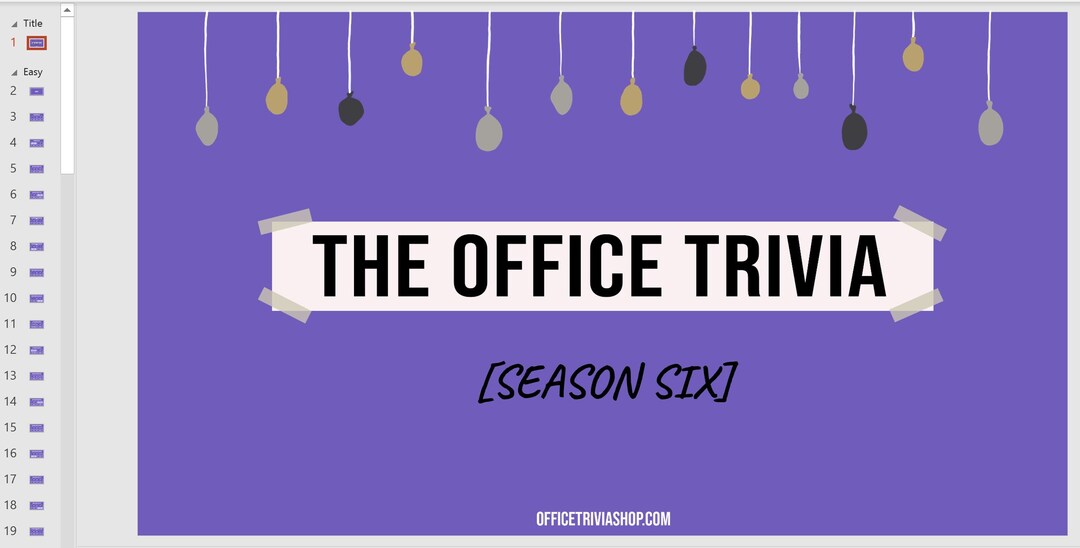 The Office Season 6 Pack A Trivia Game | Powerpoint / Excel Trivia Game | TV Show Trivia Game ...