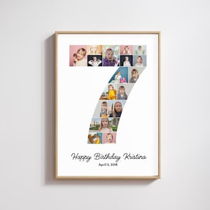 Seventh Birthday Collage Template | Seventh Bday Poster | 7th Birthday Poster Template | 7th Birthday Party Decor | 7th Bday Photo Collage