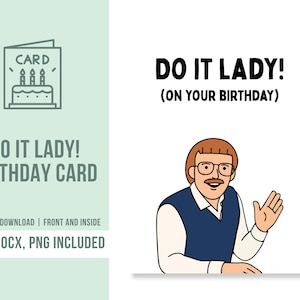 Do It Lady Geburtstagskarte | Chit Geburtstagskarte TikTok | Tu es Lady! | Do It Lady Bday Karte | Chit Geburtstagskarte | Do It Lady an deinem Geburtstag