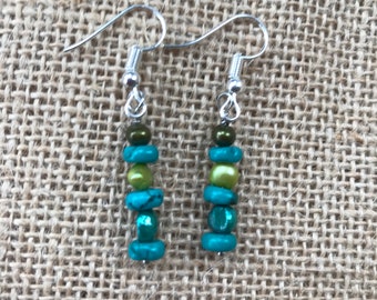 Turquoise Earrings - Women's Turquoise Earrings - Sterling Silver Earrings - Silver Custom Earrings - Gift - Present