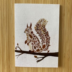 Carte de voeux écureuil - carte écureuil d'oeuvres d'art originales - carte d'anniversaire écureuil vierge - écureuil peinture