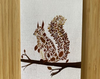 Eekhoornwenskaart - kaart van origineel kunstwerk - blanco verjaardagskaart