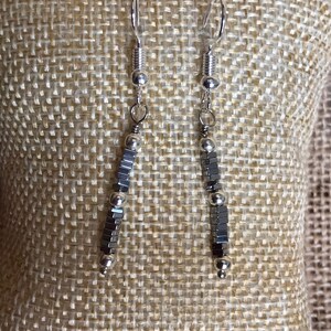 Silber Hämatit Ohrringe, Handgemachte Edelstein Ohrringe, Sterling Silber Ohrringe, Personalisiertes Geschenk