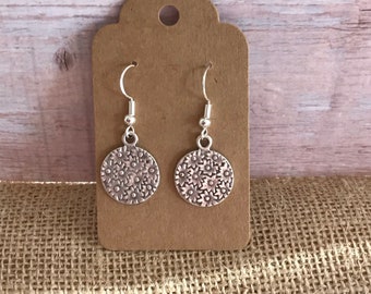 925 Silver Circle Earrings - Sterling Silver Circle Earrings - Daisy Earrings