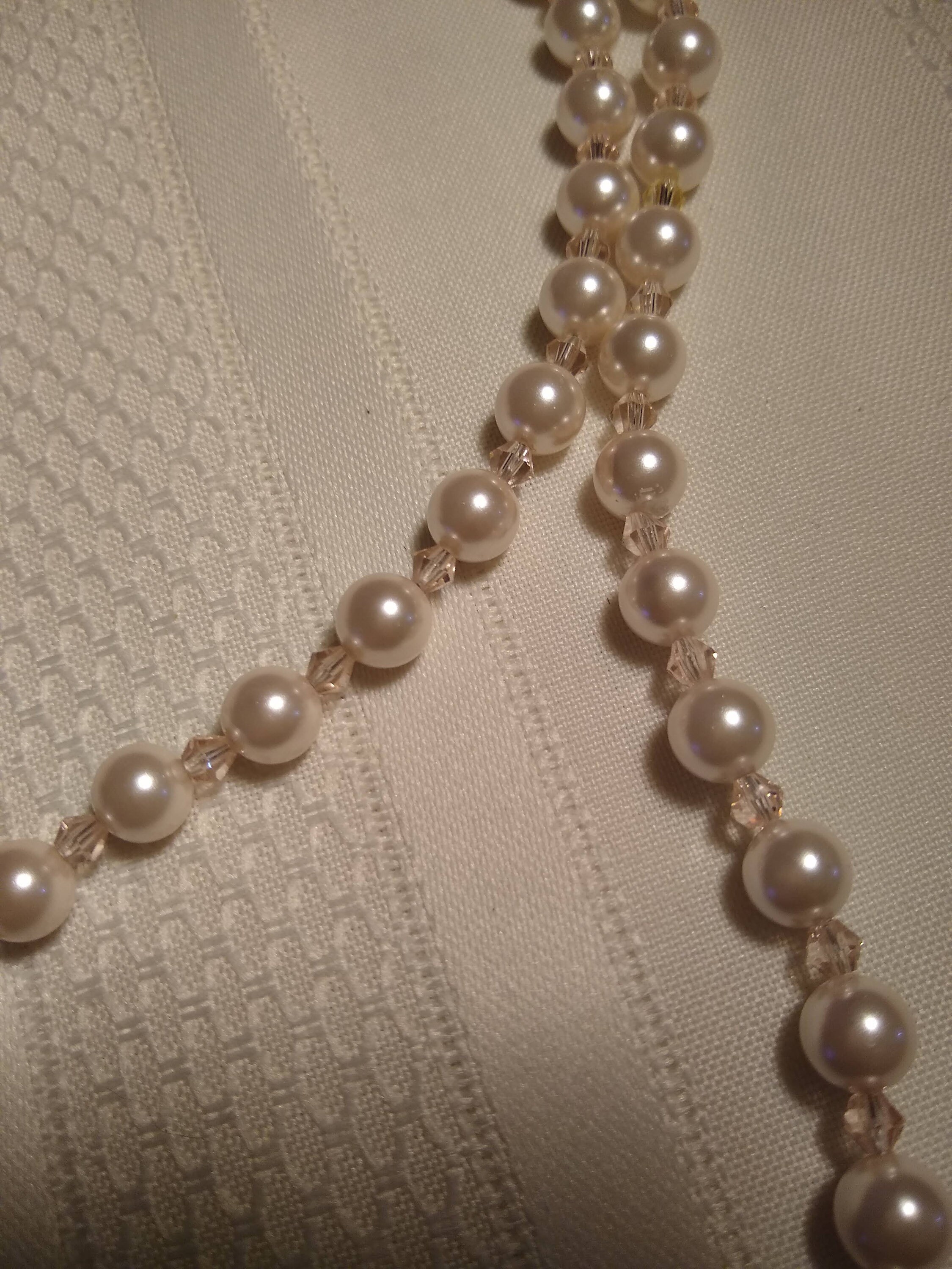 Pearl Necklace Has Pink Swarovski - Etsy
