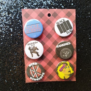 Punk Bands Button Pin 6-Pack