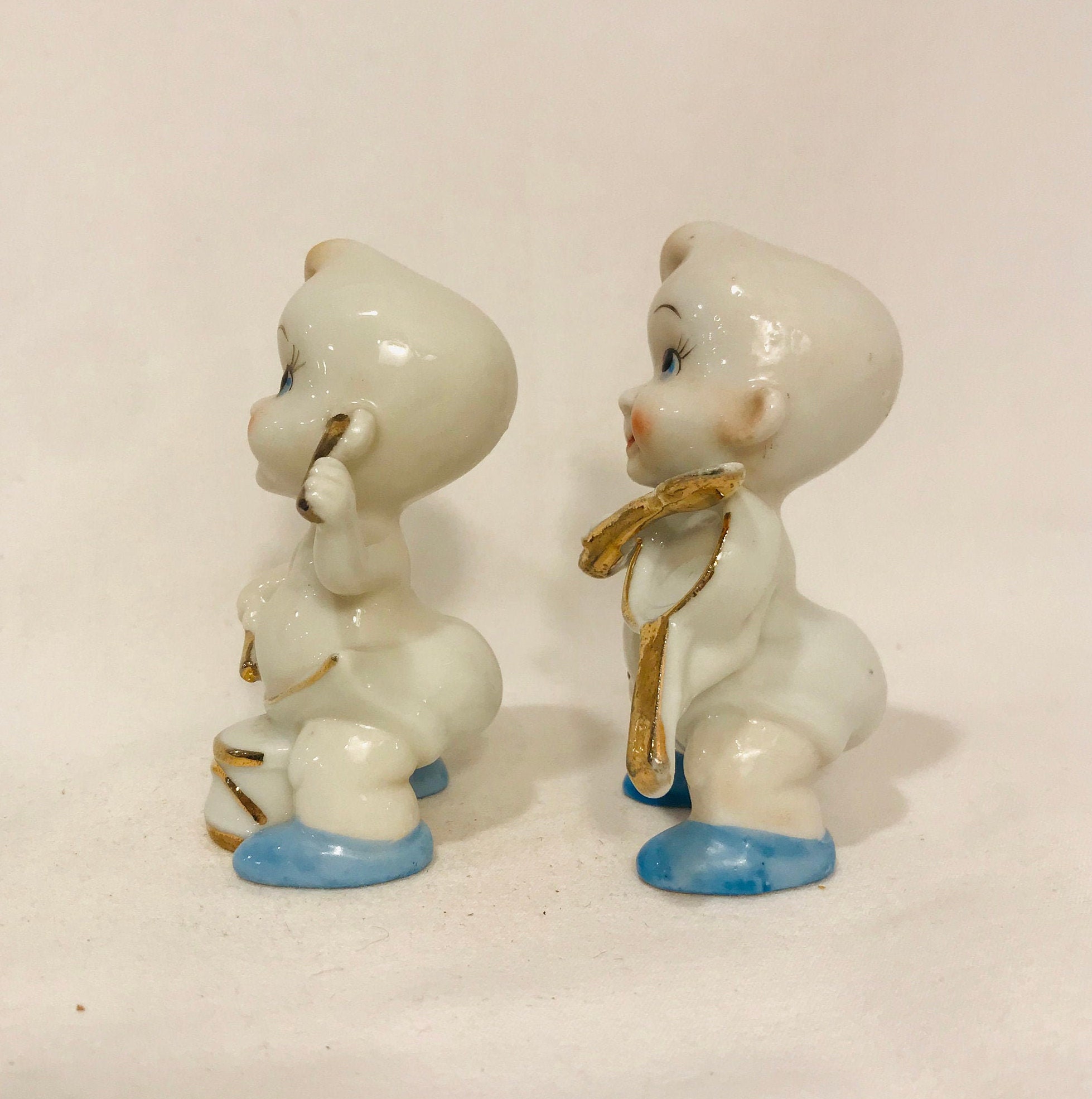Vintage Ceramic Baby Figurines with Safety Pin Diapers and Etsy