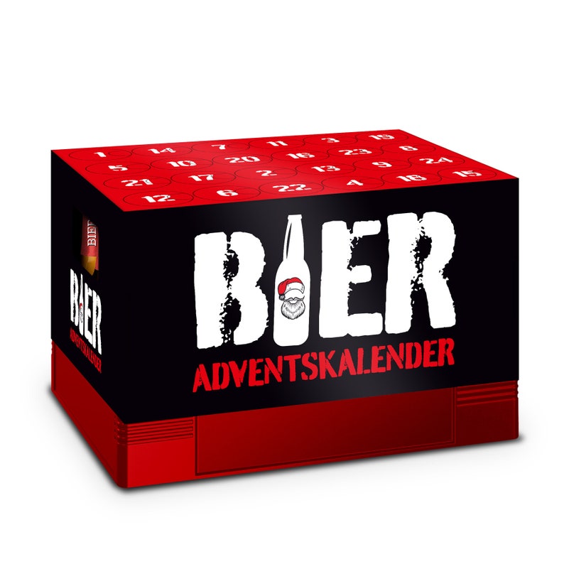 itenga Adventskalender für Bierkasten Schrift rot schwar... Bild 1