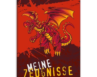 itenga Zeugnismappe Motiv DRACHE  - DIN A4 wattierter Ei...