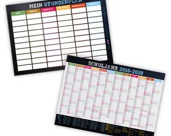 Timetable Student Calendar 2019 DIN A4 wipeable stable foiled washable School Calendar Organizer