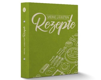 itenga Rezeptordner Kochrezepte-Ringbuch GRÜN DIN A5 Mei...