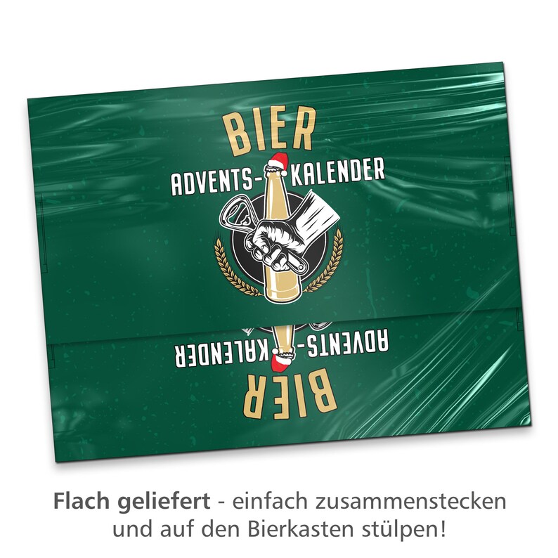 itenga Adventskalender für Bierkasten klassisch grün gol... Bild 3