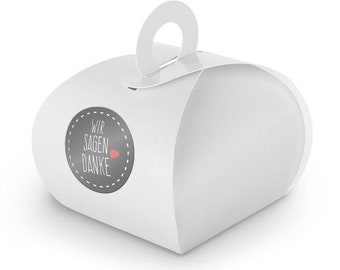 DIY SET We say thank you 24x guest gift box WHITE + sticker wedding thank you wedding marriage baptism thanksgiving