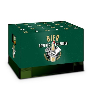 itenga Adventskalender für Bierkasten klassisch grün gol... Bild 1