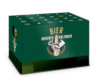 itenga Adventskalender für Bierkasten klassisch grün gol...