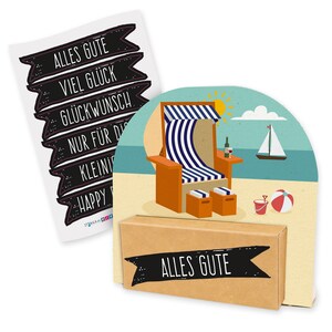 Geldgeschenk Verpackung Strandkorb Urlaub Meer Strand Geschenk Karte Geburtstag Weihnachten Verreisen Geschenkverpackung Gutschein Reise