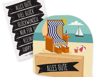 Cash Gift Packaging Beach Chair Holiday Sea Beach Gift Card Birthday Christmas Travel Gift Wrapping Voucher Travel