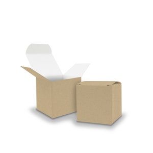 Würfelbox KraftKarton 6,5cm braun Gastgeschenk Adventskalender Box Geschenk Würfel Geldgeschenk Basteln Deko Diy Taufe Hochzeit Geburt