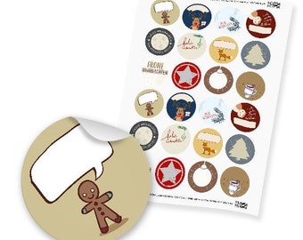 24 x writable stickers Christmas gift stickers mix label
