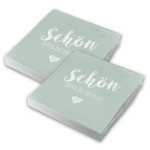 itenga 40x Serviette Schön dass du da bist eukalyptus Set Bild 1