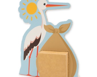 Money gift packaging stork birth card voucher party favor baby child newcomer gift packaging money gift packaging money girl