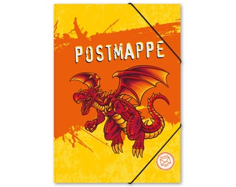 itenga Postmappe Gummizugmappe  A4 Motiv Drache