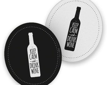 itenga 10x Beer Mats Coasters Wine Keep Calm and...