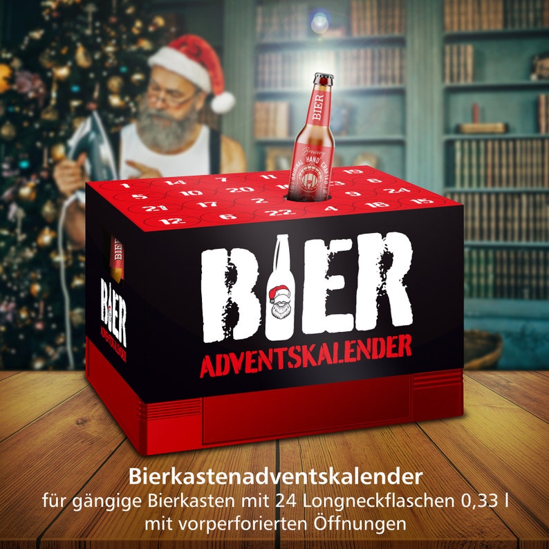 itenga Adventskalender für Bierkasten Schrift rot schwar... Bild 5