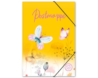 itenga Postmappe Gummizugmappe  A4 Motiv Schmetterling