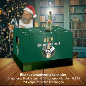 itenga Adventskalender für Bierkasten klassisch grün gol... Bild 4